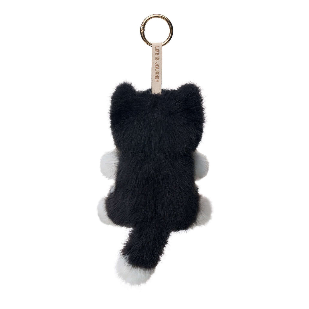 Lifelike Seated Husky Bag Charm — back view