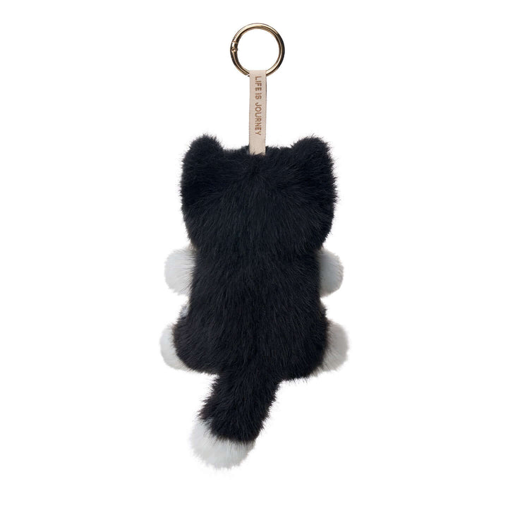Lifelike Seated Husky Bag Charm — back view