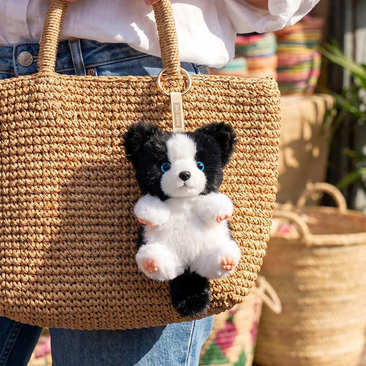 Mini Seated Border Collie Bag Charm