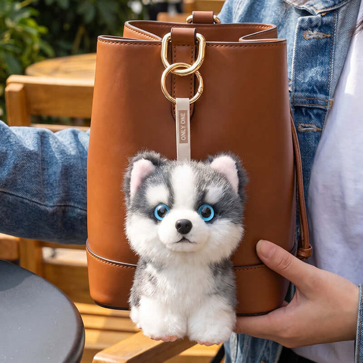 Mini Resting Husky Bag Charm