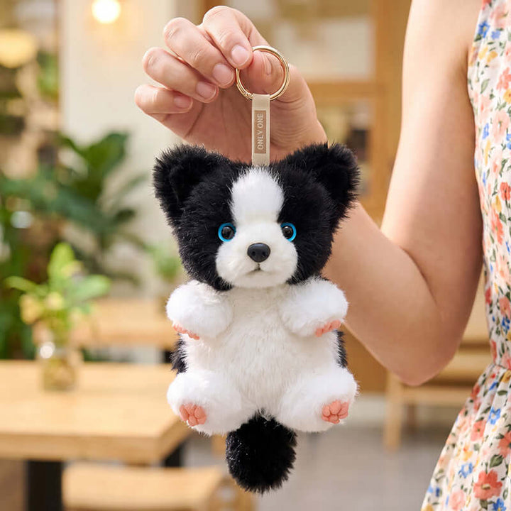 Mini Seated Border Collie Bag Charm