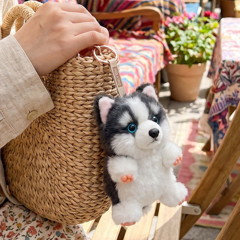Mini Seated Husky Bag Charm