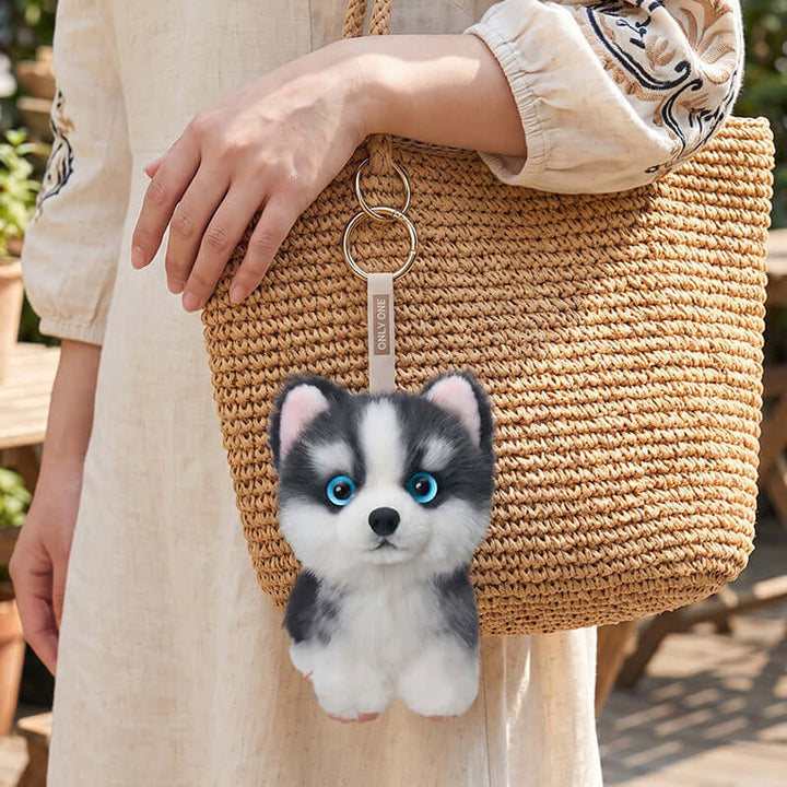 Mini Resting Husky Bag Charm