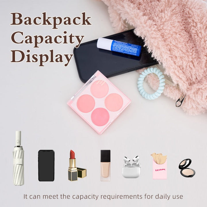 Devon Rex Cat plush backpack capacity display with daily essentials