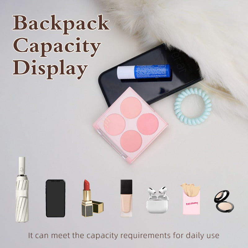 Lynx Cat plush backpack capacity display with daily essentials