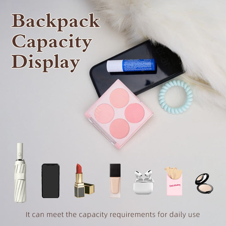 Lynx Cat plush backpack capacity display with daily essentials