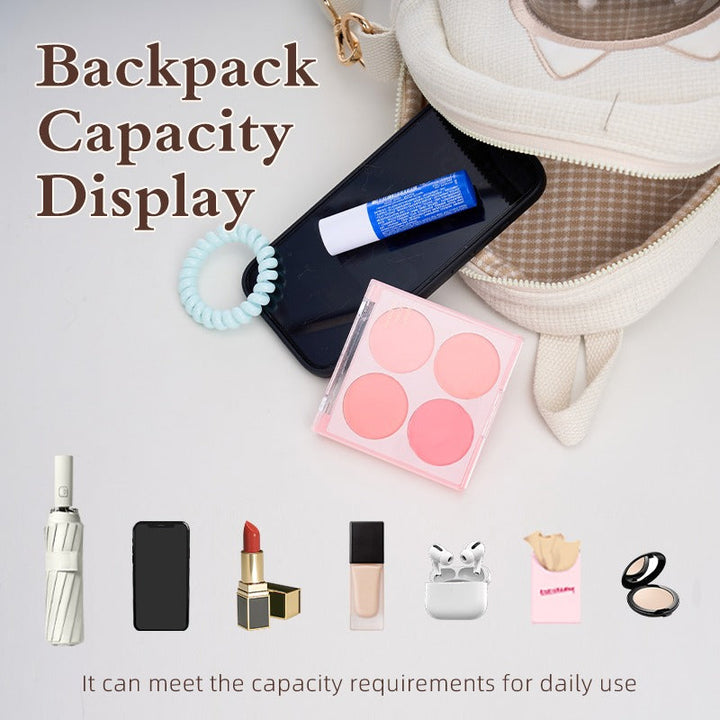 Ragdoll Cat Mini Backpack capacity display with daily essentials