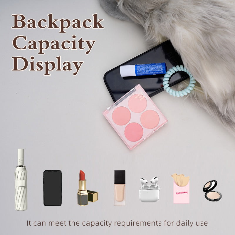 Schnauzer plush backpack capacity display with daily essentials